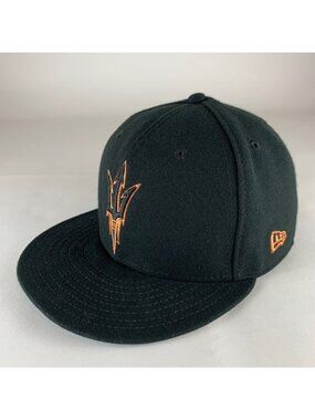 Arizona State Sun Devils Black New Era 59Fifty Fitted Hat Mens 7 3/8 Made In USA